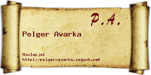 Pelger Avarka névjegykártya